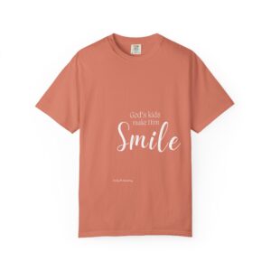 "God's Kids Make Him Smile" Garment-Dyed T-shirt (unisex sizes)