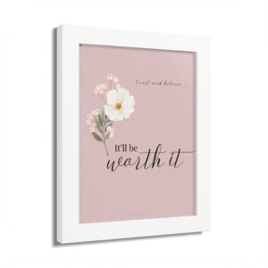 Framed Poster - It'll Be Worth It, Multi-Color Inspirational Wall Art